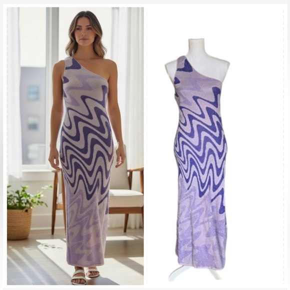 House of Sunny Dresses & Skirts - This is a House of Sunny Wannabe Hockney dress in shades violet wavy knit